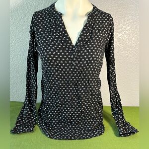 Express Women’s Black/White Print Long Sleeve Tunic Top-XS